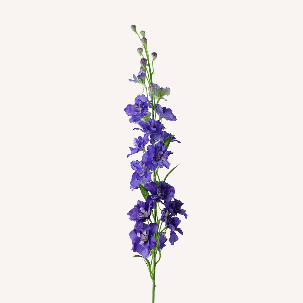 En elegant Riddarsporre blå Delphinium, Konstgjord riddarsporre 80 cm hög med naturligt utseende och känsla. Detaljerad utformning med realistiskt bladverk. 