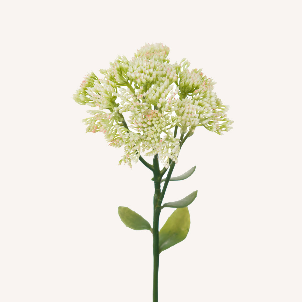 En elegant Kärleksört vit, Konstgjord kärleksört 50 cm hög med naturligt utseende och känsla. Detaljerad utformning med realistiskt bladverk. 