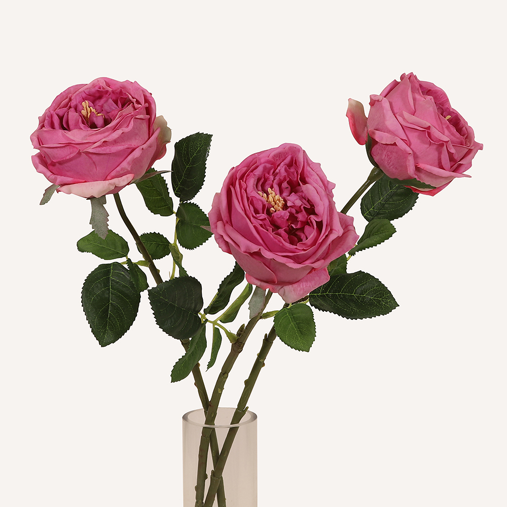 En elegant Ros lila Eden, Konstgjord ros 45 cm hög med naturligt utseende och känsla. Detaljerad utformning med realistiskt bladverk. 3