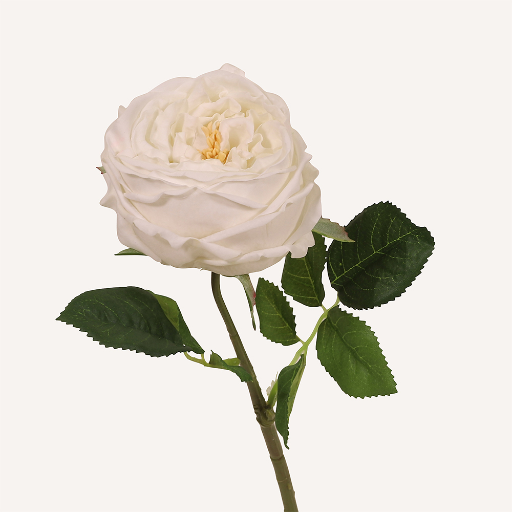 En elegant Rosbukett vit och lila Eden, Konstgjord blombukett med 8 blommor och snittgrönt med naturligt utseende och känsla. Detaljerad utformning med realistiskt bladverk. 2