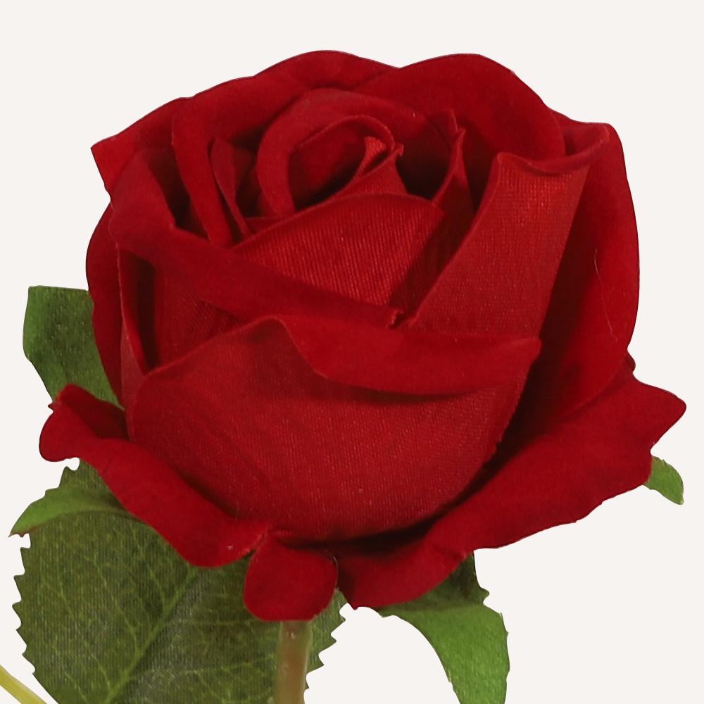 En elegant Ros rosröd Velvet, Konstgjord ros 51 cm hög med naturligt utseende och känsla. Detaljerad utformning med realistiskt bladverk. 1