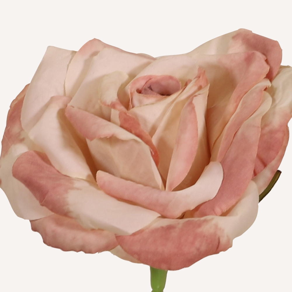 En elegant Ros varm beige melerad Vintage, Konstgjord ros 51 cm hög med naturligt utseende och känsla. Detaljerad utformning med realistiskt bladverk. 1