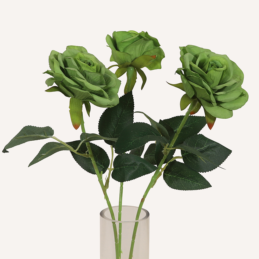 En elegant Ros grön Vintage, Konstgjord ros 51 cm hög med naturligt utseende och känsla. Detaljerad utformning med realistiskt bladverk. 3