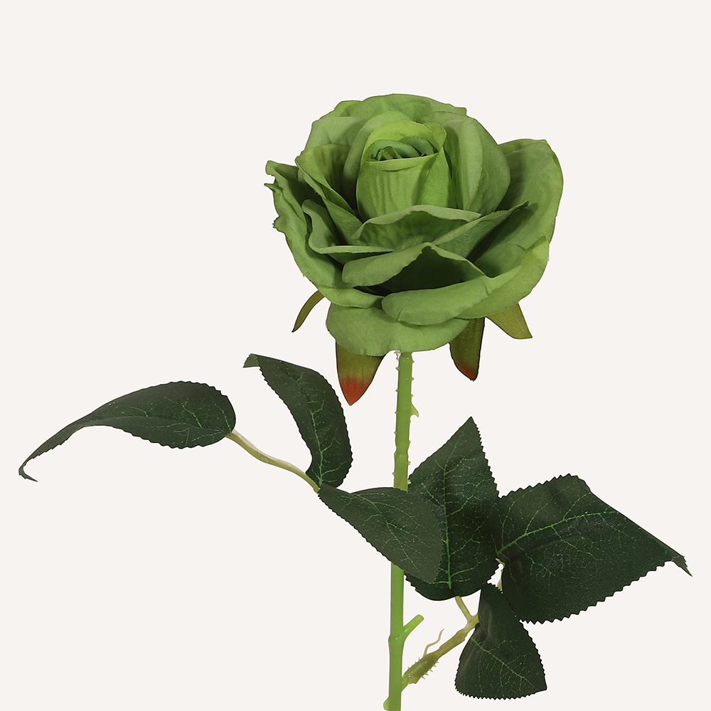 En elegant Ros grön Vintage, Konstgjord ros 51 cm hög med naturligt utseende och känsla. Detaljerad utformning med realistiskt bladverk. 