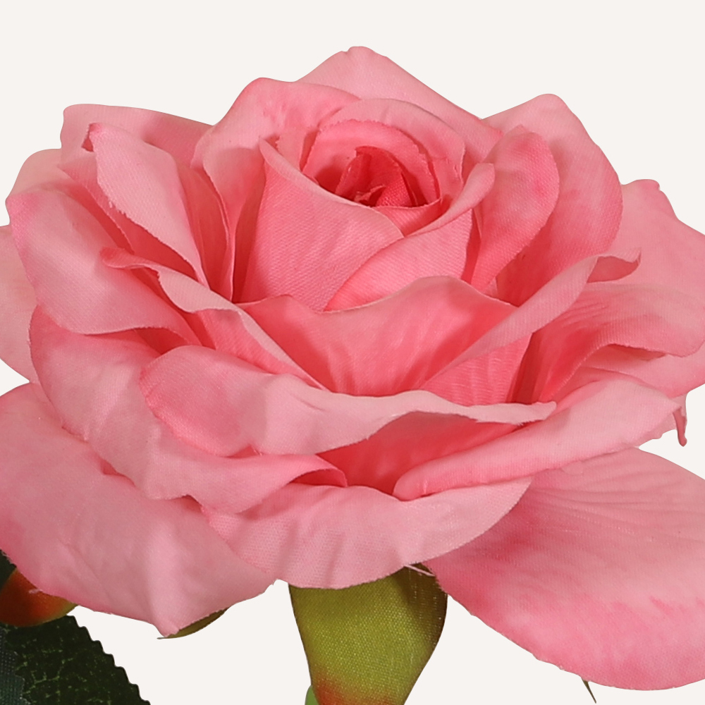 En elegant Ros rosa Vintage, Konstgjord ros 51 cm hög med naturligt utseende och känsla. Detaljerad utformning med realistiskt bladverk. 1
