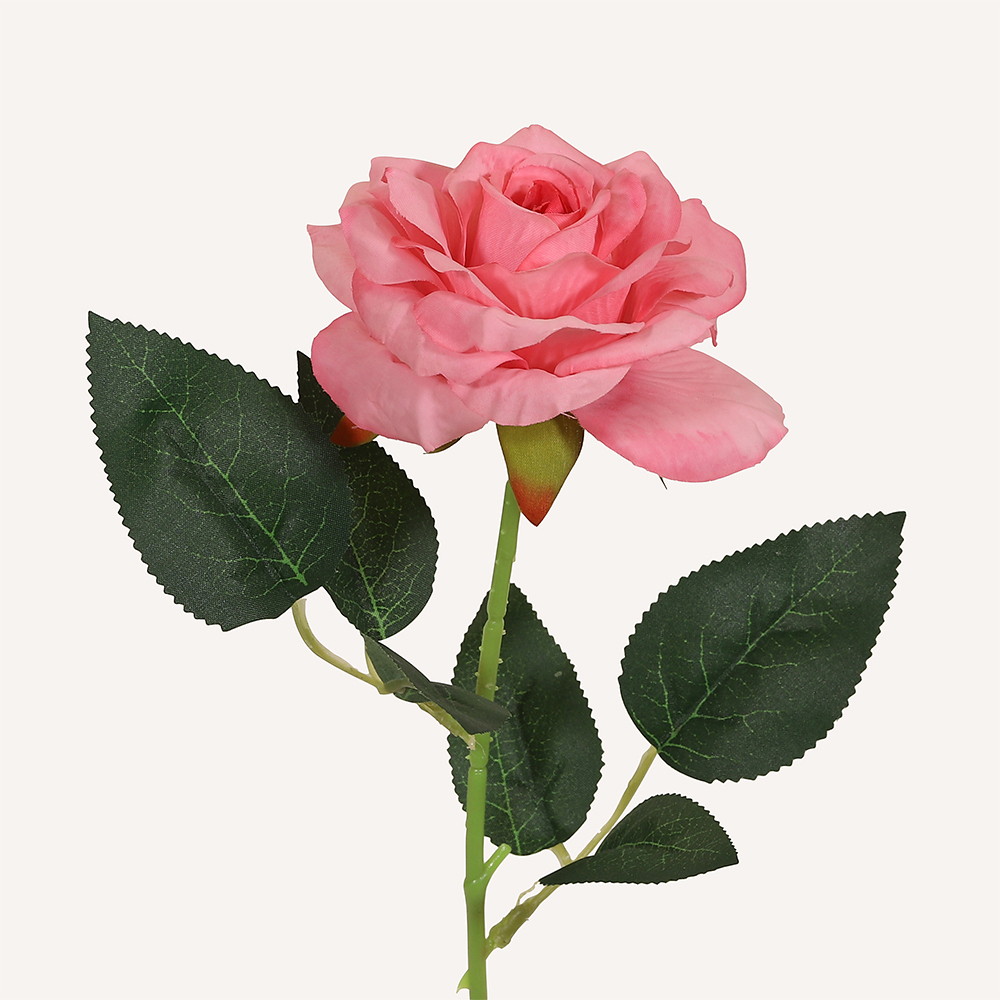 En elegant Ros rosa Vintage, Konstgjord ros 51 cm hög med naturligt utseende och känsla. Detaljerad utformning med realistiskt bladverk. 
