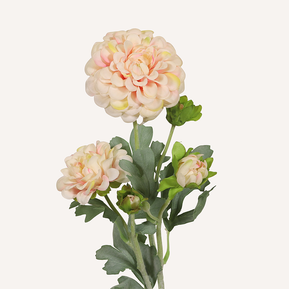 En elegant Blombukett rosa dahlia Cavanilles, Konstgjord blombukett med 6 blommor och snittgrönt med naturligt utseende och känsla. Detaljerad utformning med realistiskt bladverk. 1