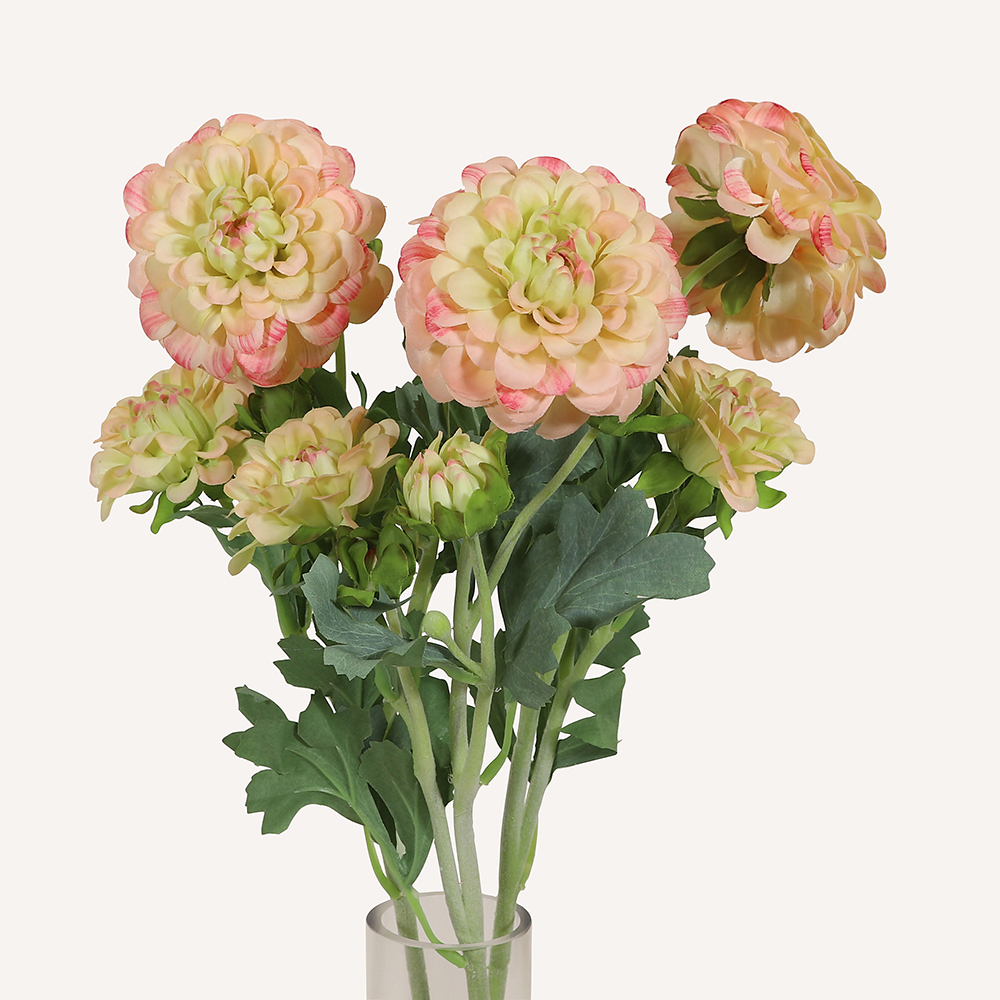 En elegant Dahlia rosa Cavanilles, Konstgjord dahlia 56 cm hög 5 blommor med naturligt utseende och känsla. Detaljerad utformning med realistiskt bladverk. 