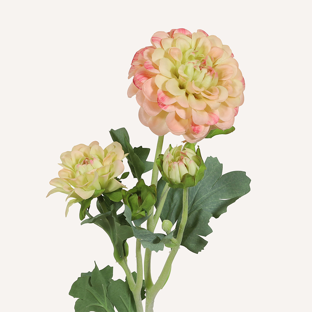 En elegant Blombukett rosa Dahlia och Martorn, Konstgjord blombukett med 8 blommor och snittgrönt med naturligt utseende och känsla. Detaljerad utformning med realistiskt bladverk. 1