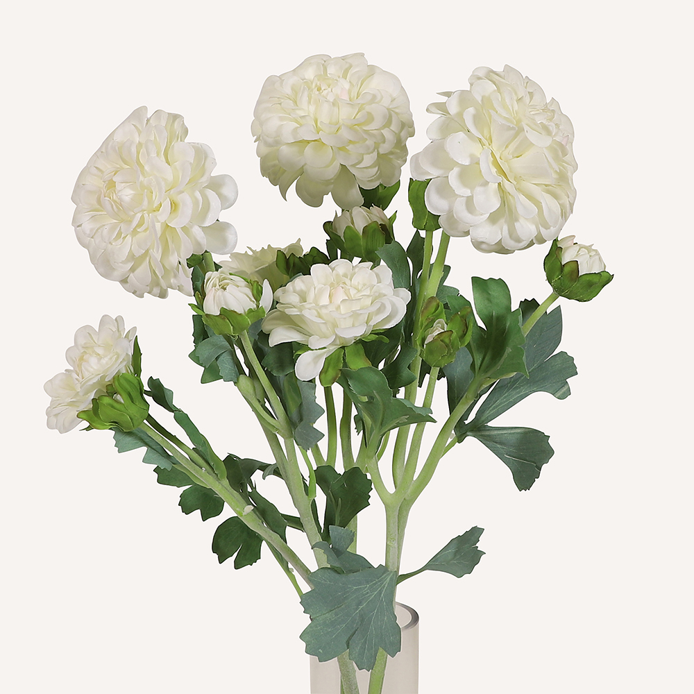 En elegant Dahlia vit Cavanilles, Konstgjord dahlia 56 cm hög 5 blommor med naturligt utseende och känsla. Detaljerad utformning med realistiskt bladverk. 3