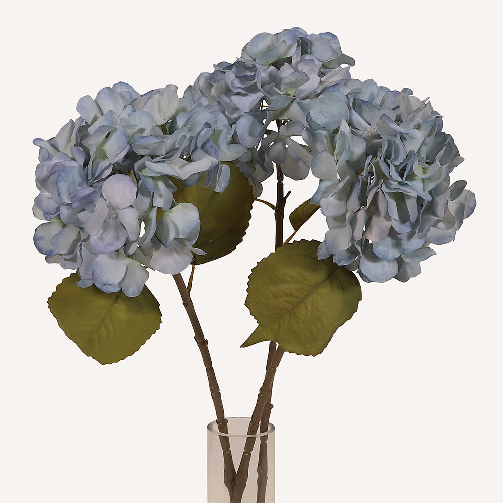 En elegant Hortensia blå Honshu, Konstgjord hortensia 64 cm hög med naturligt utseende och känsla. Detaljerad utformning med realistiskt bladverk. 3