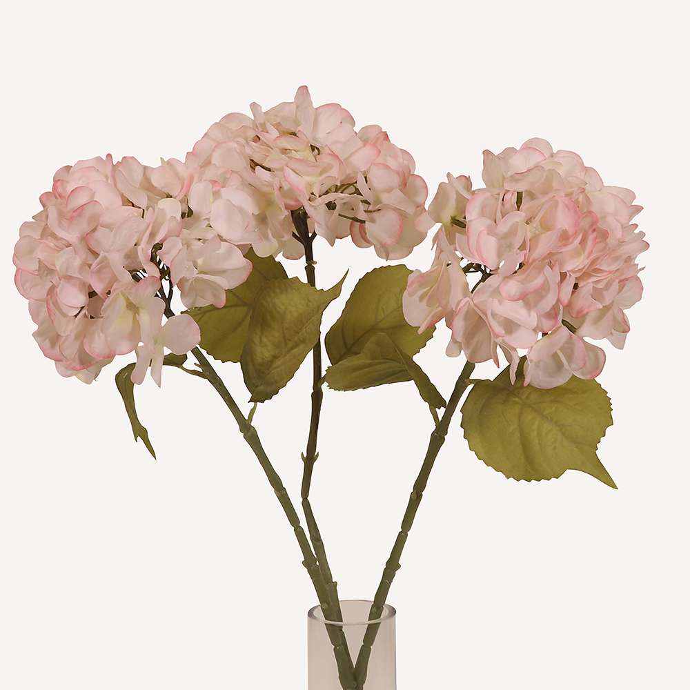 En elegant Hortensia rosa Honshu, Konstgjord hortensia 64 cm hög med naturligt utseende och känsla. Detaljerad utformning med realistiskt bladverk. 