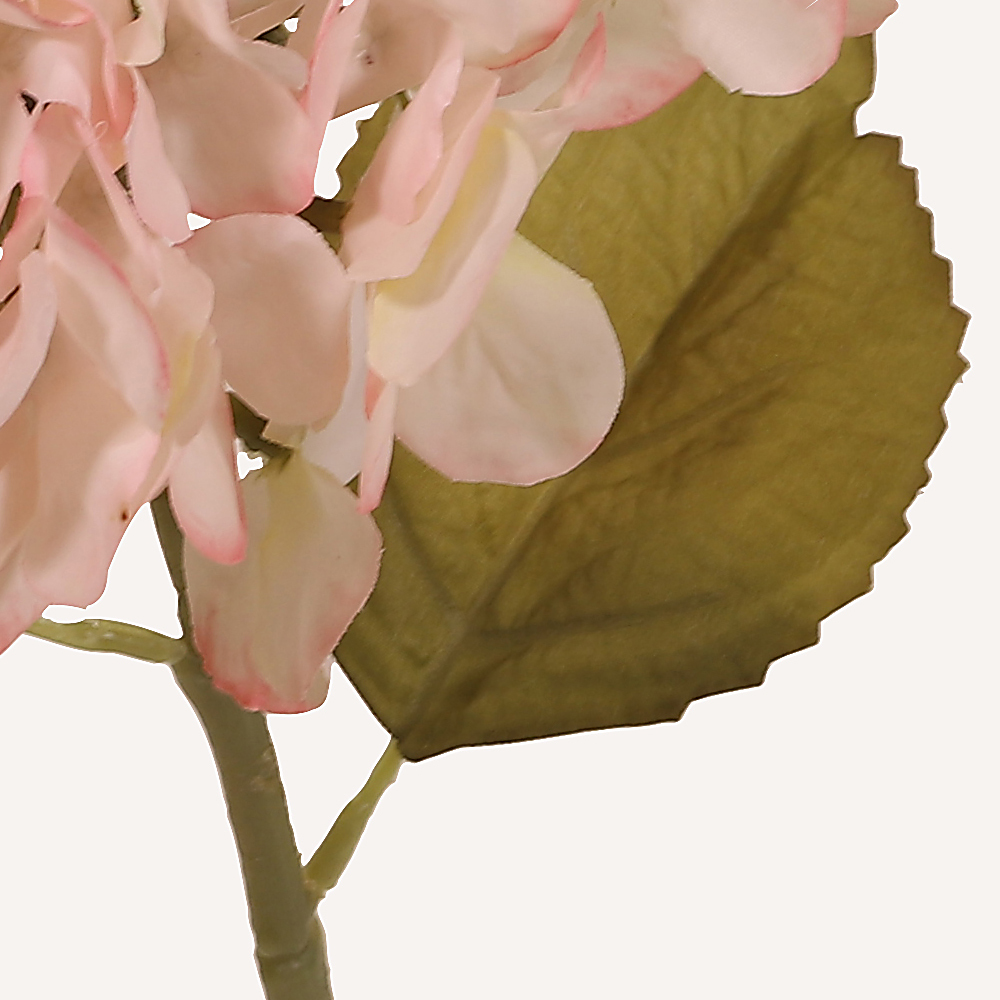 En elegant Hortensia rosa Honshu, Konstgjord hortensia 64 cm hög med naturligt utseende och känsla. Detaljerad utformning med realistiskt bladverk. 2