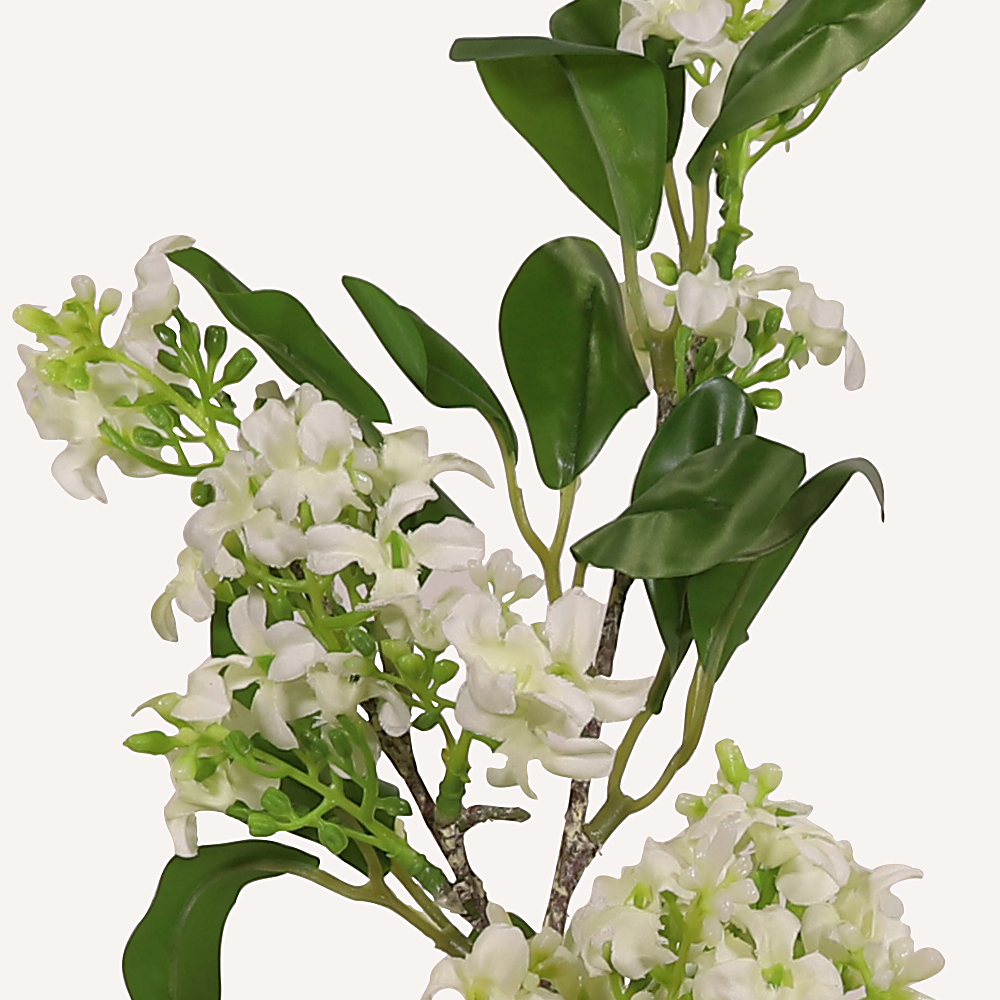 En elegant Jasmin buske vit Alba, Konstgjord jasmin buske 72 cm hög kvist  med naturligt utseende och känsla. Detaljerad utformning med realistiskt bladverk. 1