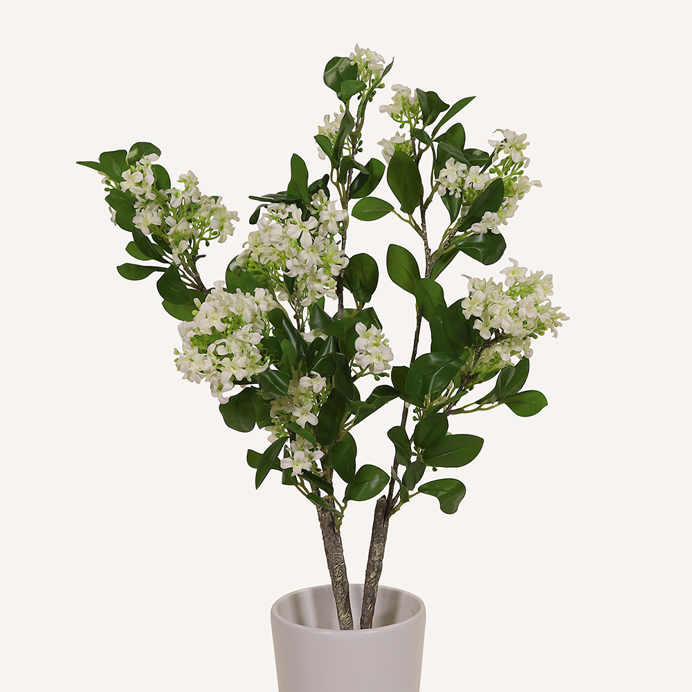 En elegant Jasmin buske vit Alba, Konstgjord jasmin buske 72 cm hög kvist  med naturligt utseende och känsla. Detaljerad utformning med realistiskt bladverk. 3