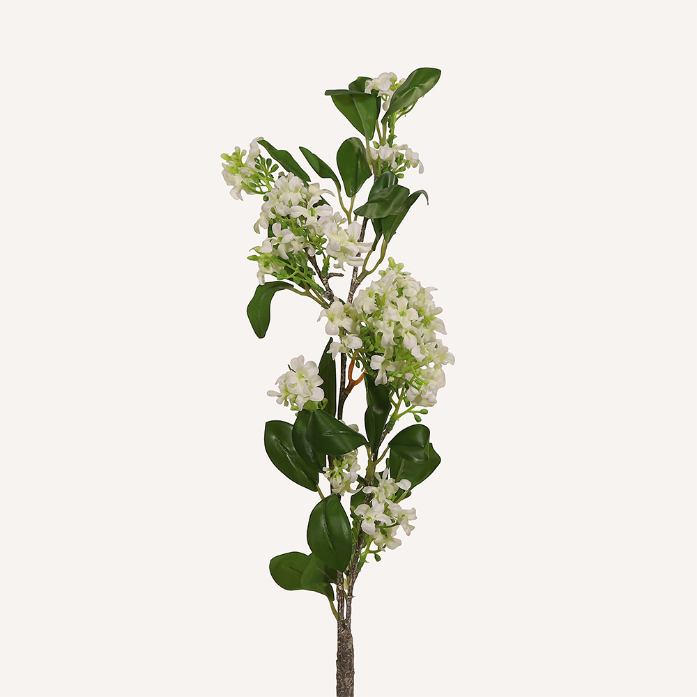 En elegant Jasmin buske vit Alba, Konstgjord jasmin buske 72 cm hög kvist  med naturligt utseende och känsla. Detaljerad utformning med realistiskt bladverk. 