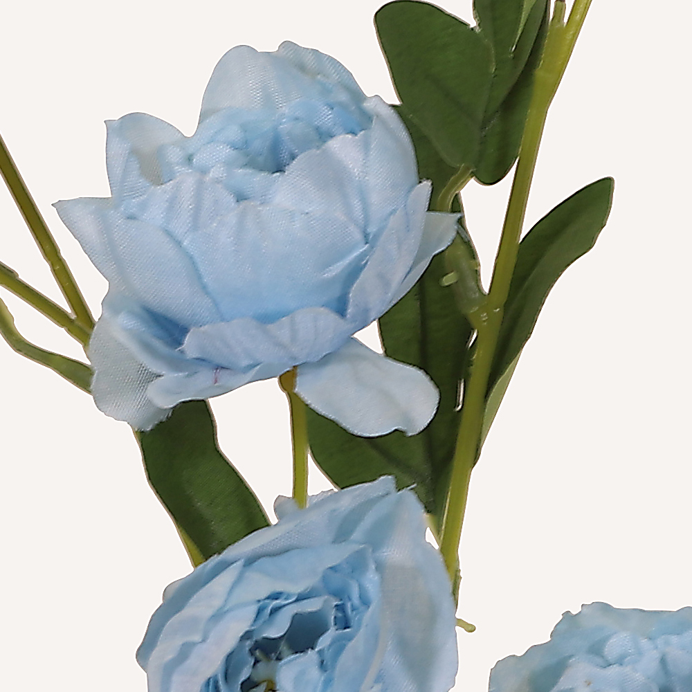 En elegant Pion blå Hades, Konstgjord pion 65 cm hög 6 blommor med naturligt utseende och känsla. Detaljerad utformning med realistiskt bladverk. 1