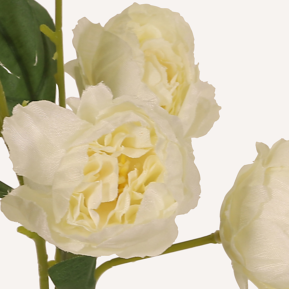En elegant Pion vit Hades, Konstgjord pion 65 cm hög 6 blommor med naturligt utseende och känsla. Detaljerad utformning med realistiskt bladverk. 1