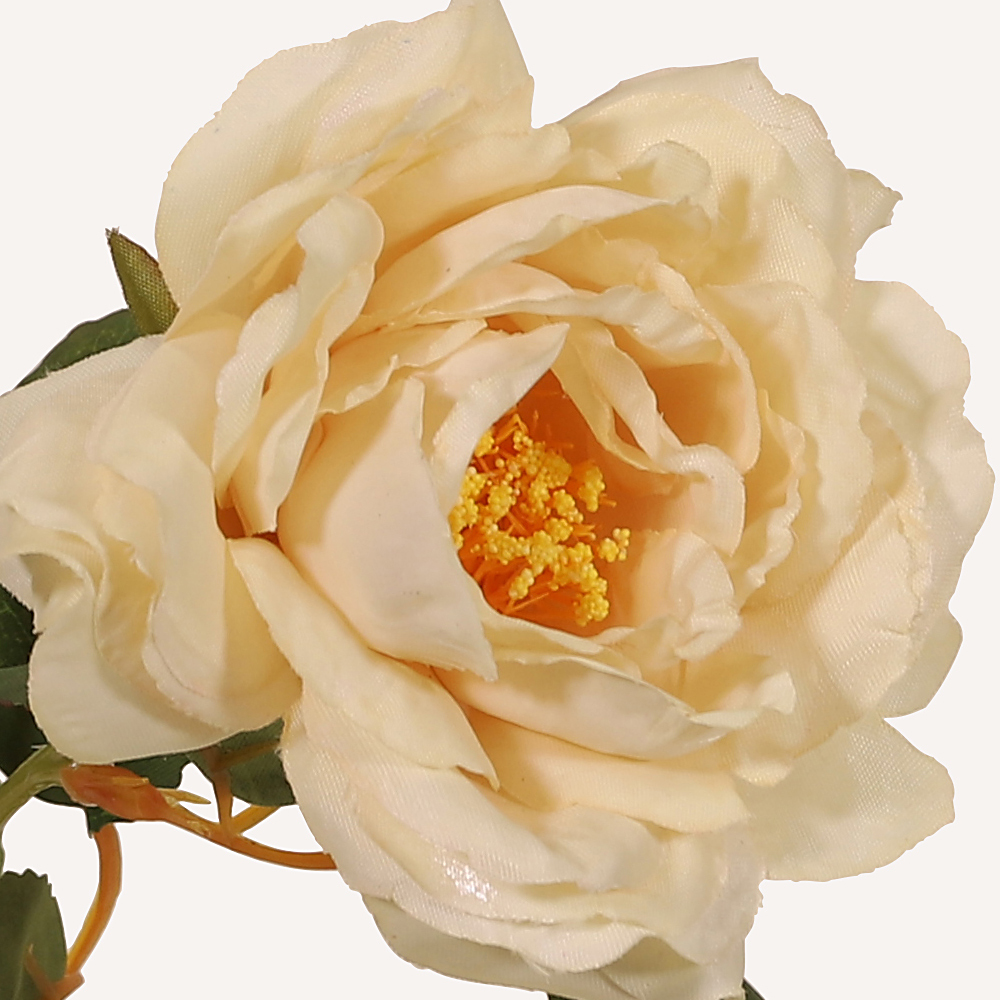 En elegant Pion vit Plinius, Konstgjord pion 53 cm hög 3 blommor med naturligt utseende och känsla. Detaljerad utformning med realistiskt bladverk. 