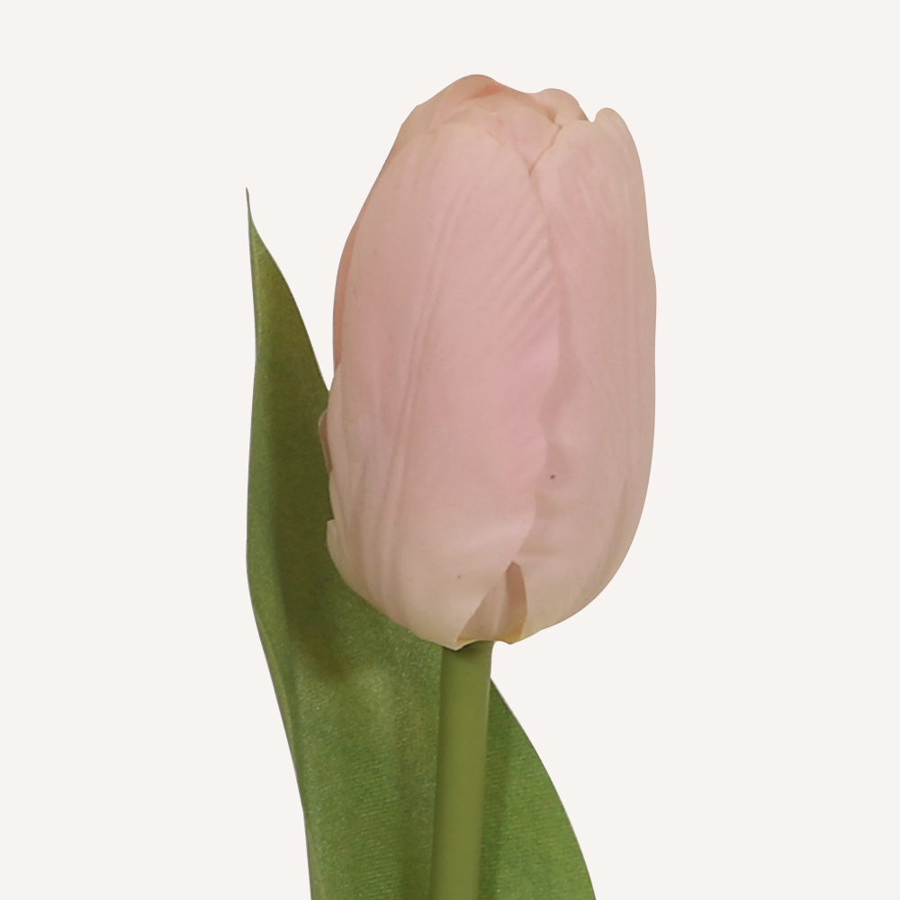 En elegant Tulpan ljusrosa Lisse, Konstgjord tulpan 34 cm hög med naturligt utseende och känsla. Detaljerad utformning med realistiskt bladverk. 1