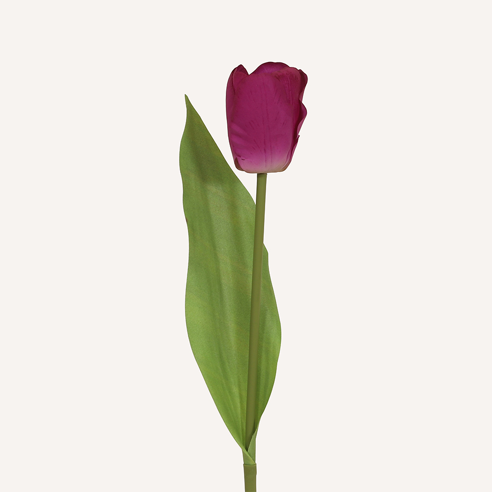 En elegant Tulpanbukett ljusrosa och lila Lisse, Konstgjord blombukett med 10 blommor och snittgrönt med naturligt utseende och känsla. Detaljerad utformning med realistiskt bladverk. 2