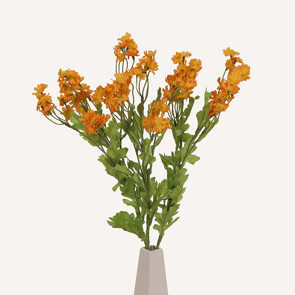 En elegant Tusensköna orange Daisy, Konstgjord tusensköna 53 cm hög med naturligt utseende och känsla. Detaljerad utformning med realistiskt bladverk. 3