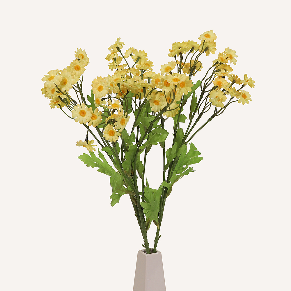 En elegant Tusensköna gul Daisy, Konstgjord tusensköna 53 cm hög med naturligt utseende och känsla. Detaljerad utformning med realistiskt bladverk. 3