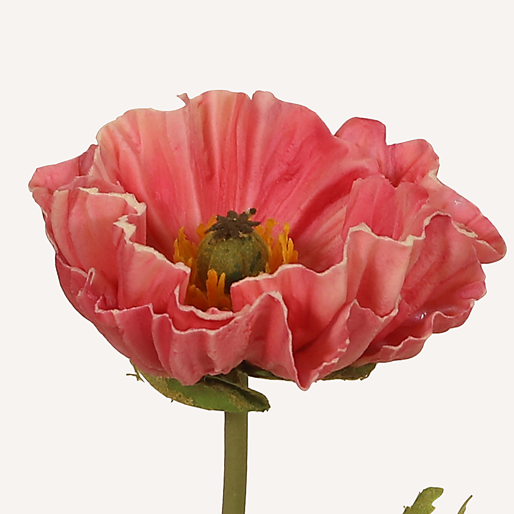 En elegant Vallmo rosa Poppy, Konstgjord vallmo 60 cm hög med naturligt utseende och känsla. Detaljerad utformning med realistiskt bladverk. 
