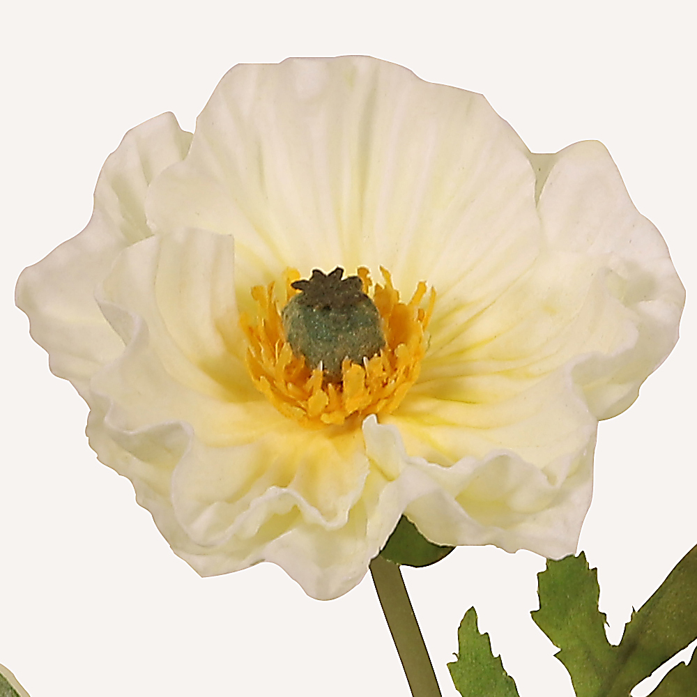 En elegant Vallmo vit Poppy, Konstgjord vallmo 60 cm hög med naturligt utseende och känsla. Detaljerad utformning med realistiskt bladverk. 1