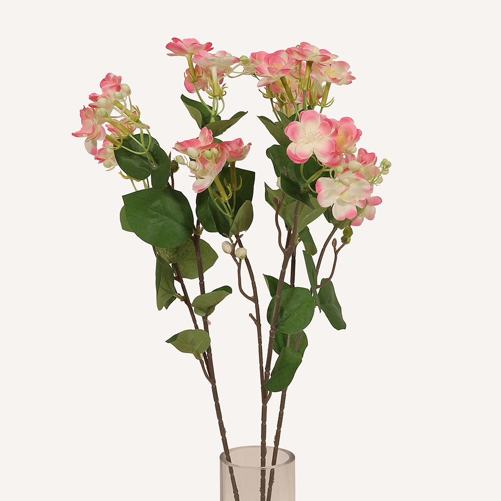 En elegant Jasmine rosa Takai, Konstgjord jasmin 62 cm hög med naturligt utseende och känsla. Detaljerad utformning med realistiskt bladverk. 3