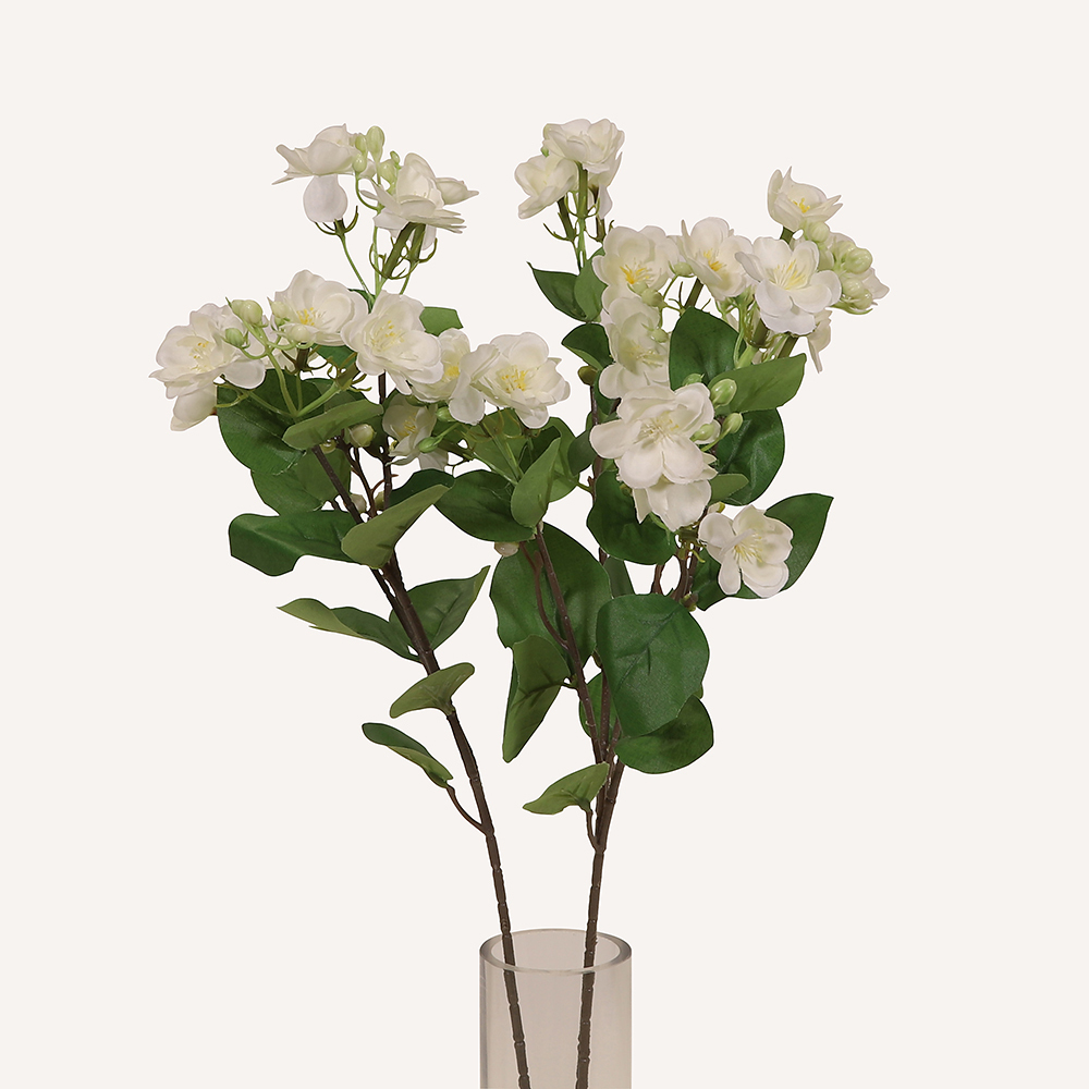 En elegant Jasmin vit Takai, Konstgjord jasmin 62 cm hög med naturligt utseende och känsla. Detaljerad utformning med realistiskt bladverk. 3