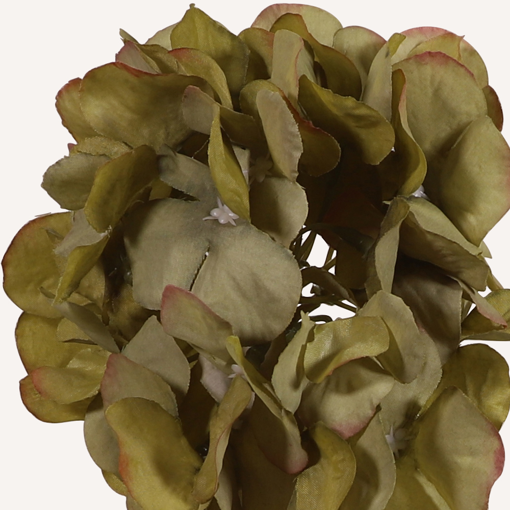En elegant Hortensia grön Paniculata, Konstgjord hortensia 80 cm hög med 2 blommor med naturligt utseende och känsla. Detaljerad utformning med realistiskt bladverk. 1