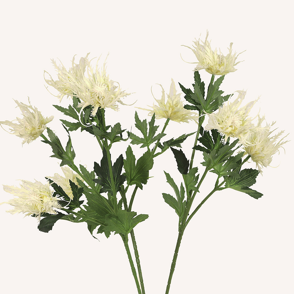 En elegant Tistel champagne snittgrönt, Konstgjord tistel snittgrönt 66 cm hög med naturligt utseende och känsla. Detaljerad utformning med realistiskt bladverk. 